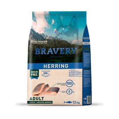 BRAVERY DOG MEDIUM LARGE ADULT HERRING 12KG