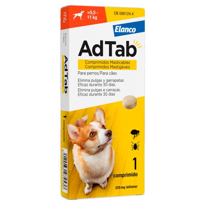 ADTAB ANTIPARASITARIO PERRO 225MG 5.5-11KG