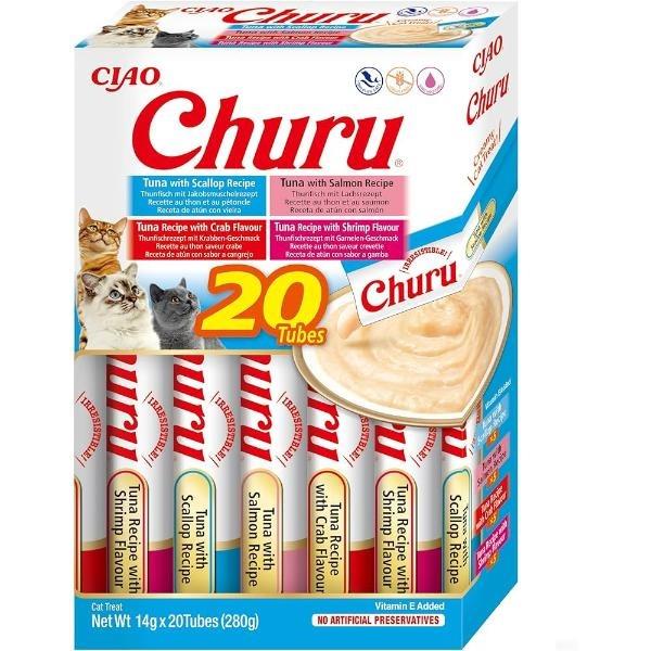 CHURU CAT RECETA VARIEDADES DE ATUN Y MARISCO PACK 20X14GR