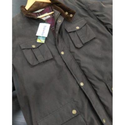 CHAQUETA ENCERADO BURLEY POCKETS MARRON XXL