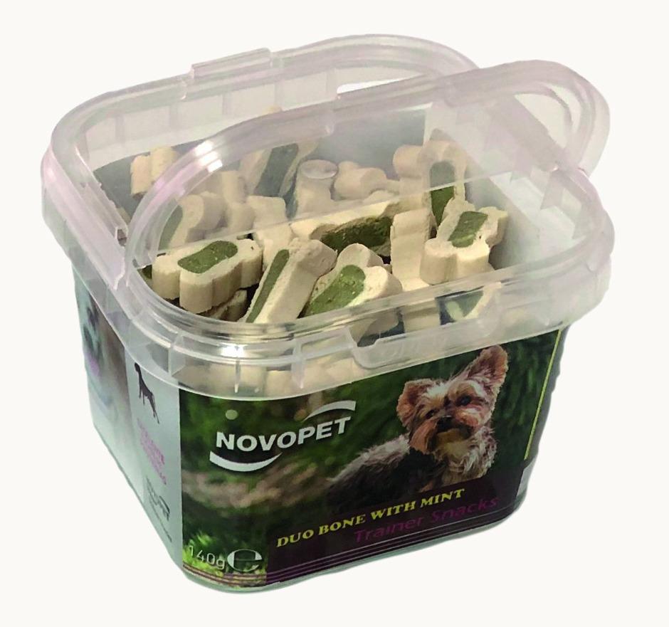 SNACK TRAINER DUO BONE WITH MINT 140 GRS